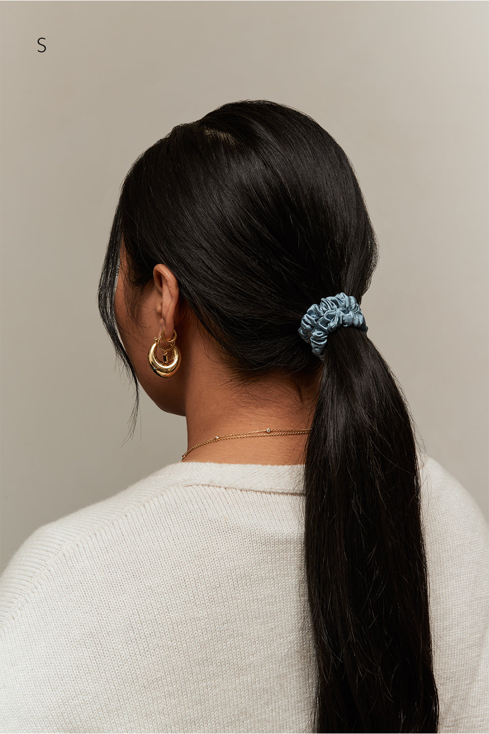 Silk Scrunchie - Dusty Blue